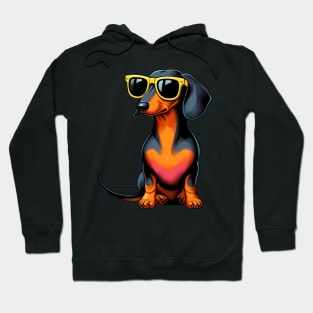 Funny Dachshund with Sunglasses Hoodie